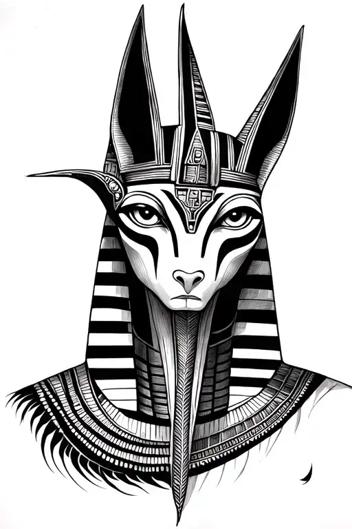 shacal anubis with anh,with eyes of Thot ans eyes of Ra not inside of Anubis tattoo design idea