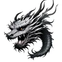 Japanese Dragon Head and body coming tattoo design idea