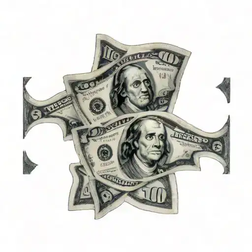 100 dollars bill tattoo design idea
