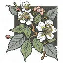 hawthorn flower tattoo design idea