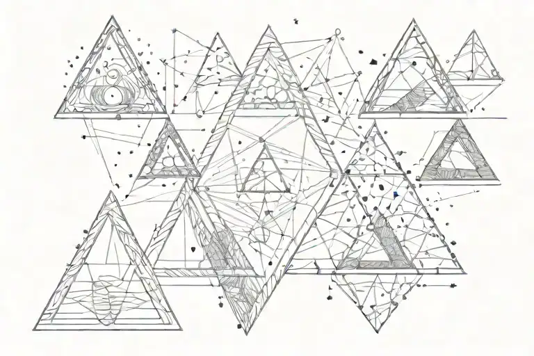 triangles family of 5 tattoo design idea