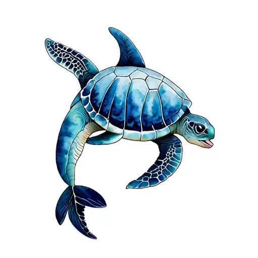 dolphin sea turtle tattoo design idea