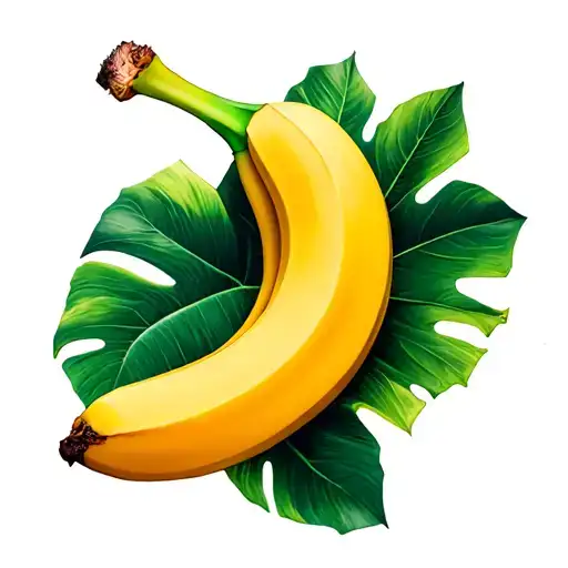 A yellow banana tattoo design idea