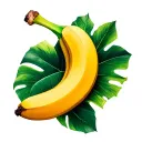 A yellow banana tattoo design idea