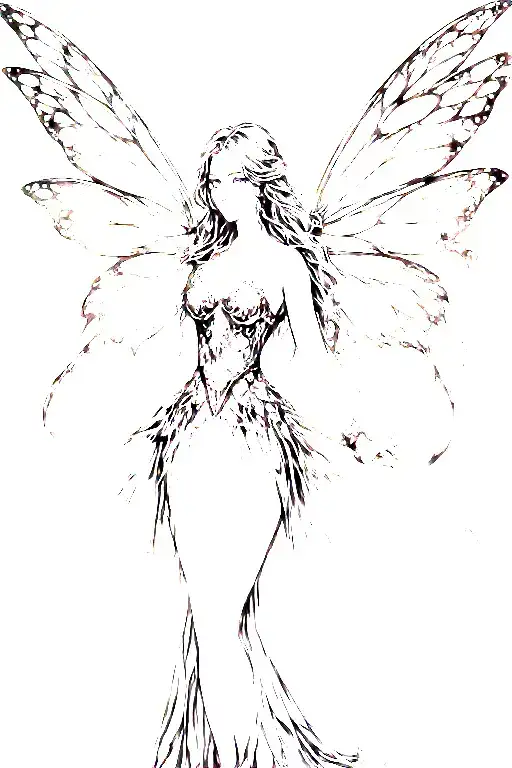 gothic fairy with sparkles tattoo design idea