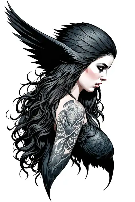the morrigan irish tattoo design idea
