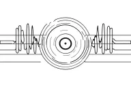 Minimalist DJ sound waves and vinyl plate tattoo design idea
