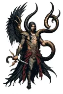 arcangel uriel with capricorn zodiac sign tattoo design idea