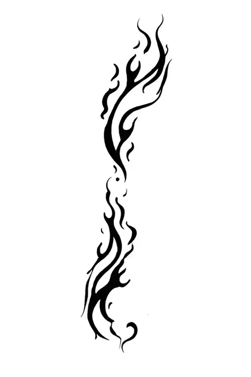 Minimalist black flames around the forearm tattoo design idea
