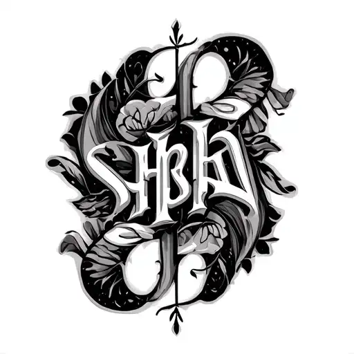 "Sherina" Two Word Ambigram Generator tattoo design idea