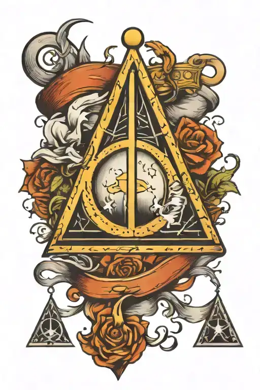 deathly hallows symbol tattoo design idea
