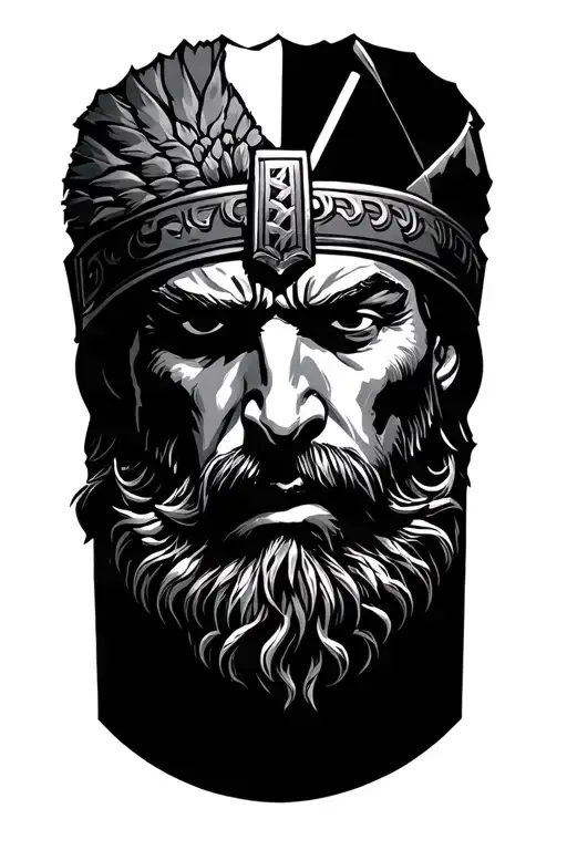 Greek soldier tattoo design idea