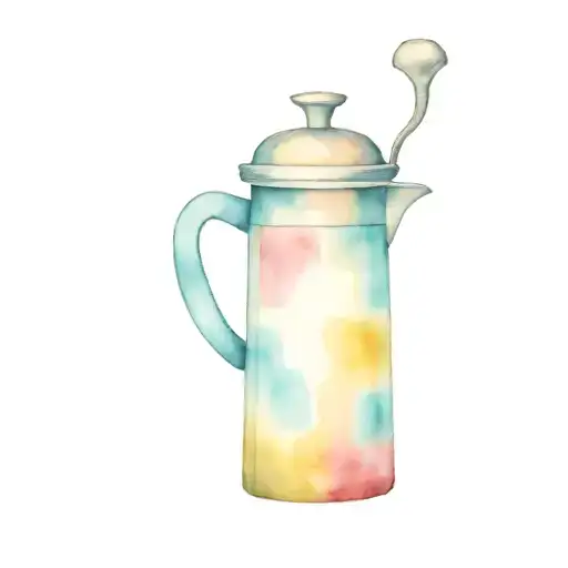 Moka pot retro simple colour tattoo design idea