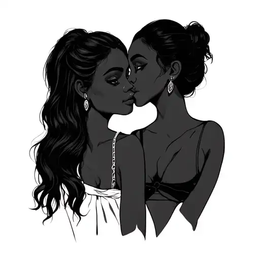 Lesbian Couple tattoo design idea