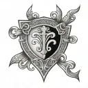 holy Trinity Knot Shield Design tattoo design idea