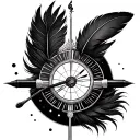 Circle Of Fifths with feather pen  tattoo design idea