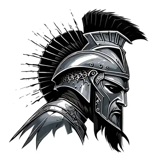 Powerful Spartan Soldier tattoo design idea