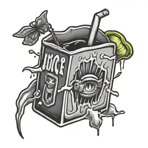 juice wrld juice box tattoo design idea