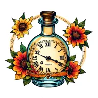 Time In A Bottle tattoo design idea