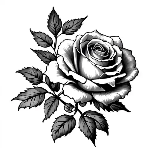 Tattoo of a "Viola cornuta" flower + one rose tattoo design idea