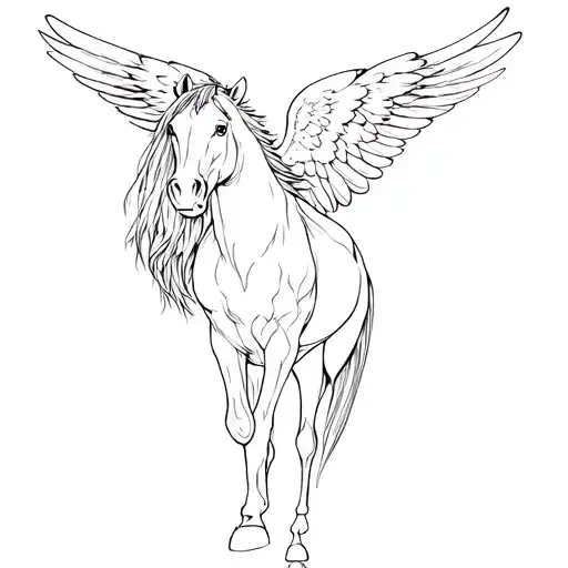 Horse with eagle head wings wolf legs tattoo design idea