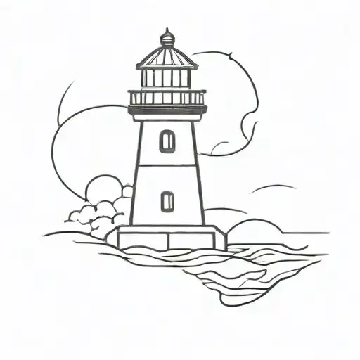 lighthouse guiding tattoo design idea