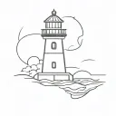 lighthouse guiding tattoo design idea