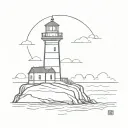 lighthouse guiding tattoo design idea