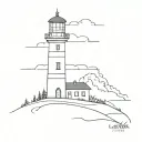 lighthouse guiding tattoo design idea