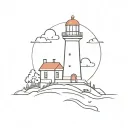 lighthouse guiding tattoo design idea
