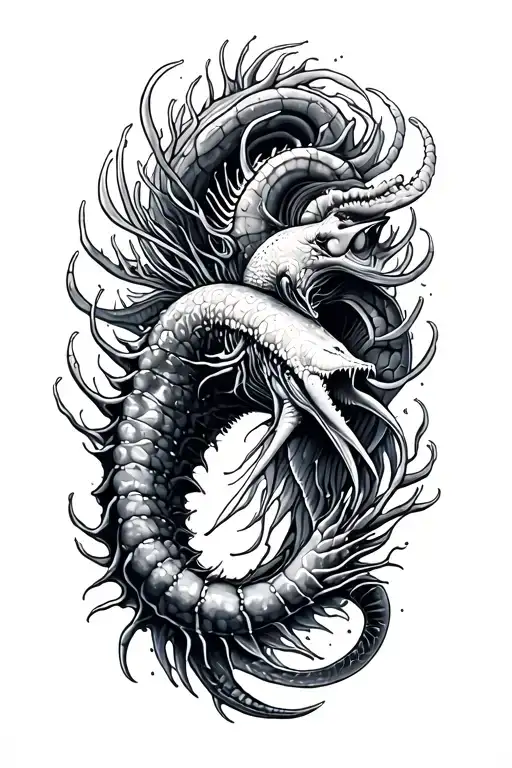 sea creatures tattoo design idea