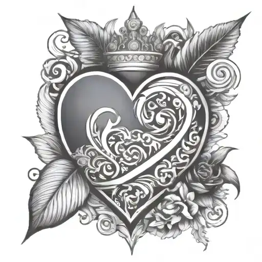 K heart shape tattoo design idea