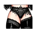 garter thigh tattoo design idea