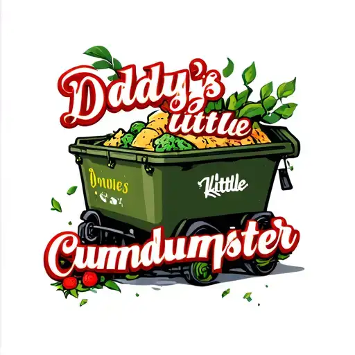 "Daddy’s little cumdumpster" dumpster tattoo design idea