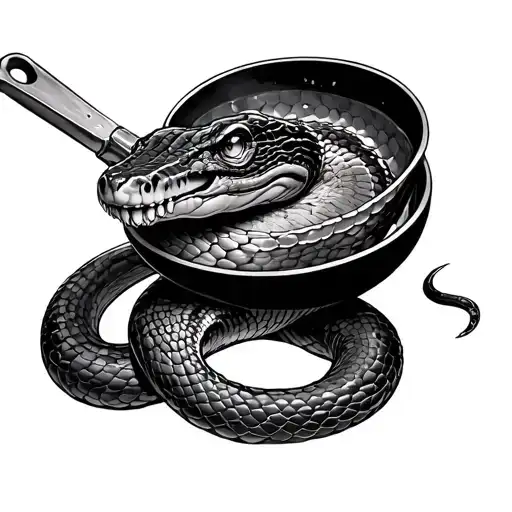 cobra with a frying pan tattoo design idea