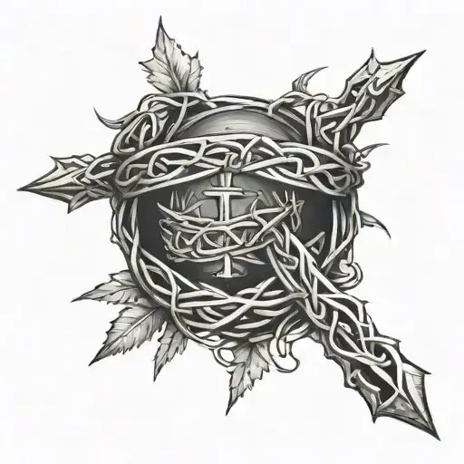 jesus's crown of thorns wrapped around my arm with john 13:7 verse tattoo design idea
