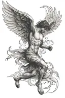 icarus falling angel tattoo design idea
