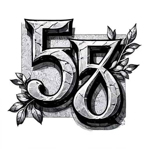 stone Roman numeral 5 tattoo design idea