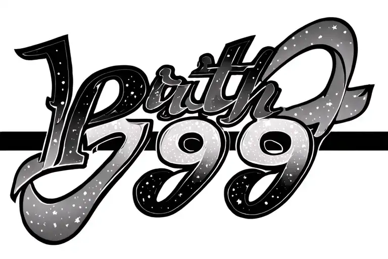 Birth Year 1999 written vertically tattoo design idea