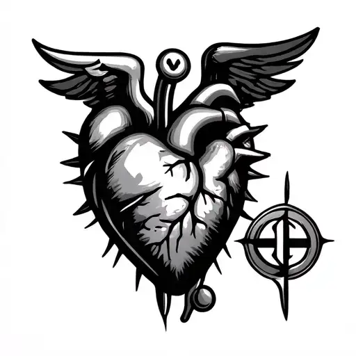 cardiac nurse logo tattoo design idea