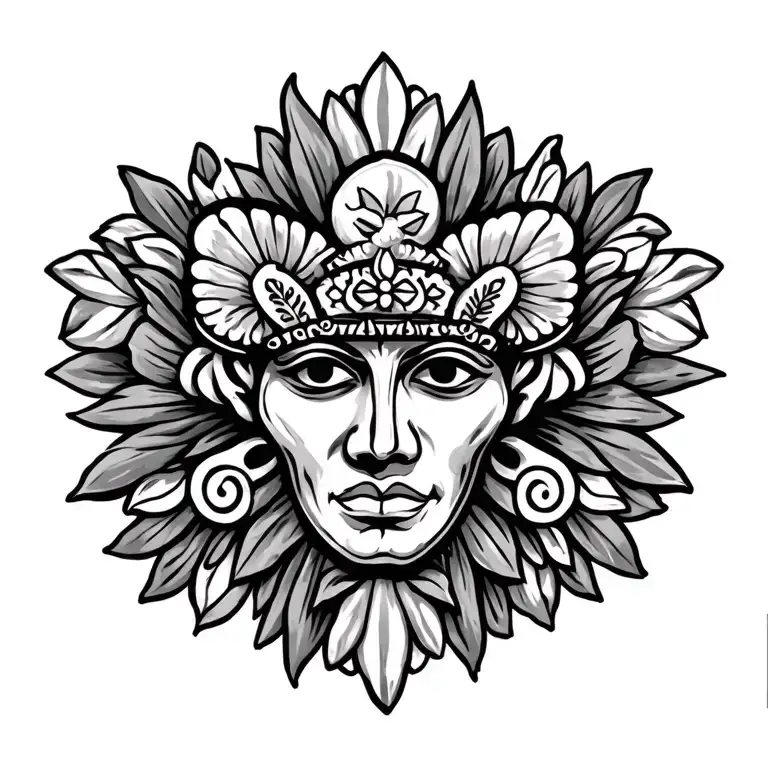 Mexican holy symbolic tattoo design idea