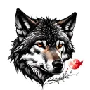 Wolf and bloodmoon  tattoo design idea