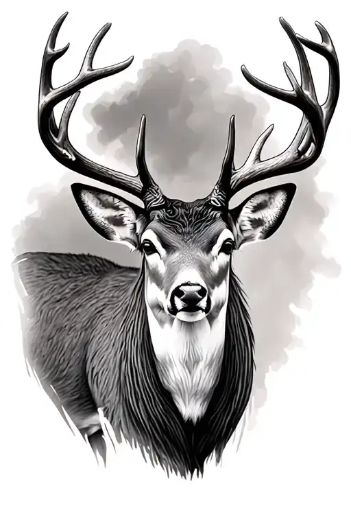 Whitetail Deer tattoo design idea