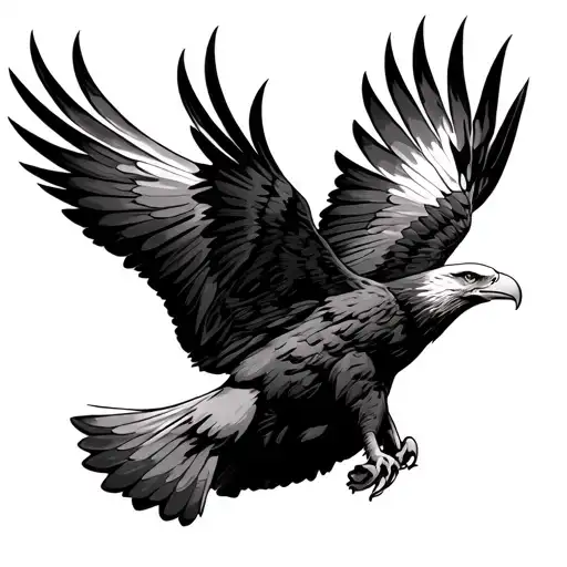 eagle in flight tattoo design idea