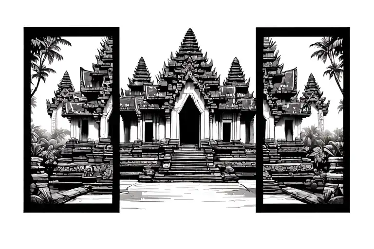 angkor watt cambodian tattoo design idea