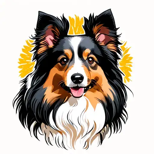 sheltie tattoo design idea
