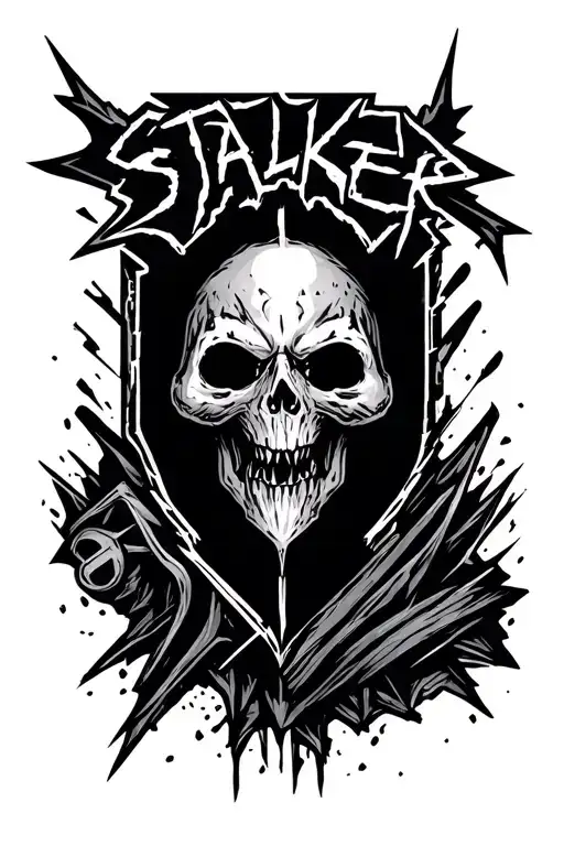 Stalker loner symbol with bolt tattoo design idea