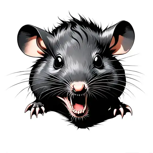 scary rat japanese tattoo design idea
