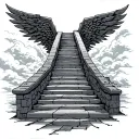 penrose stairs going into heaven tattoo design idea