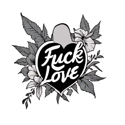 Fuck Love tattoo design idea